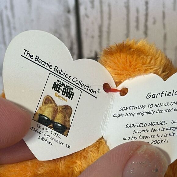 2004 TY Original Beanie Babies "Garfield" The Cat & Odie Dog Plush Jon Arbuckle - Picture 9 of 10